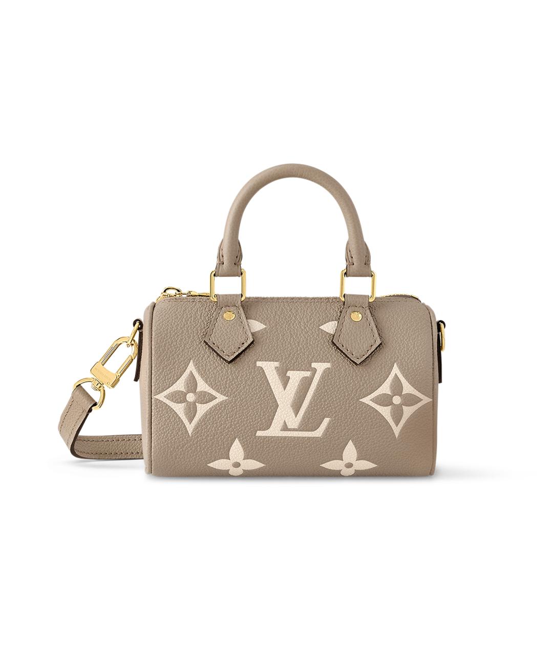 LOUIS VUITTON Бежевая кожаная сумка с короткими ручками, фото 1