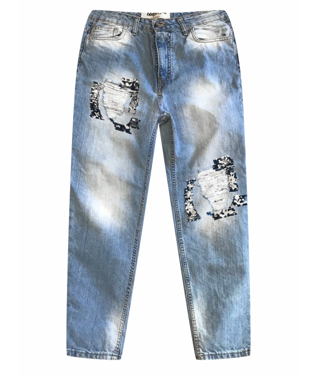 BLUGIRL Голубые хлопко-эластановые джинсы, фото 1