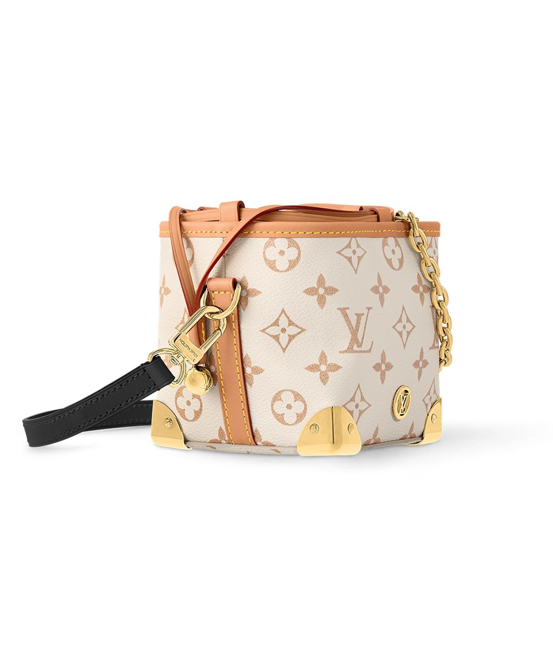 LOUIS VUITTON Бежевая кожаная сумка через плечо, фото 2