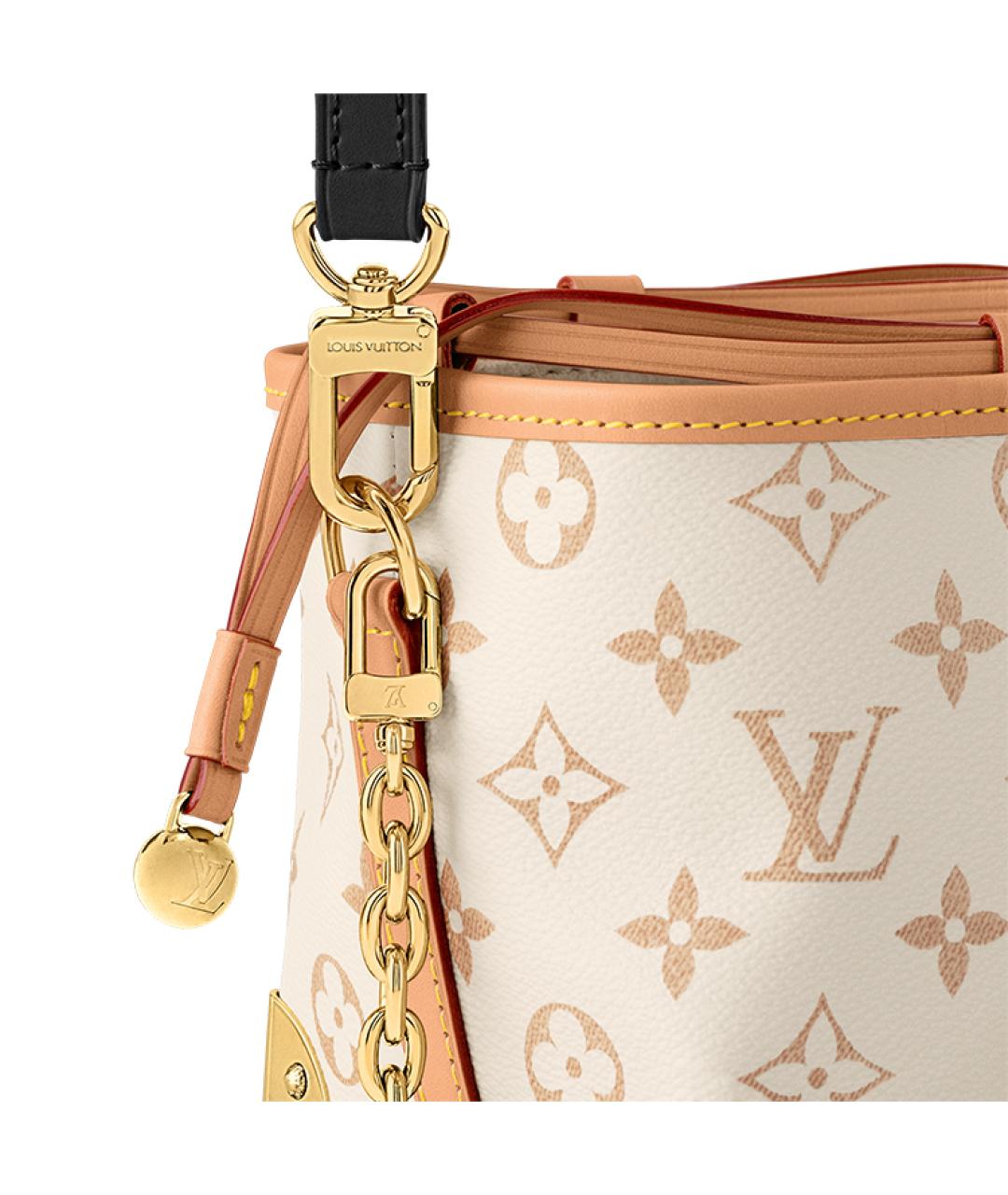 LOUIS VUITTON Бежевая кожаная сумка через плечо, фото 5