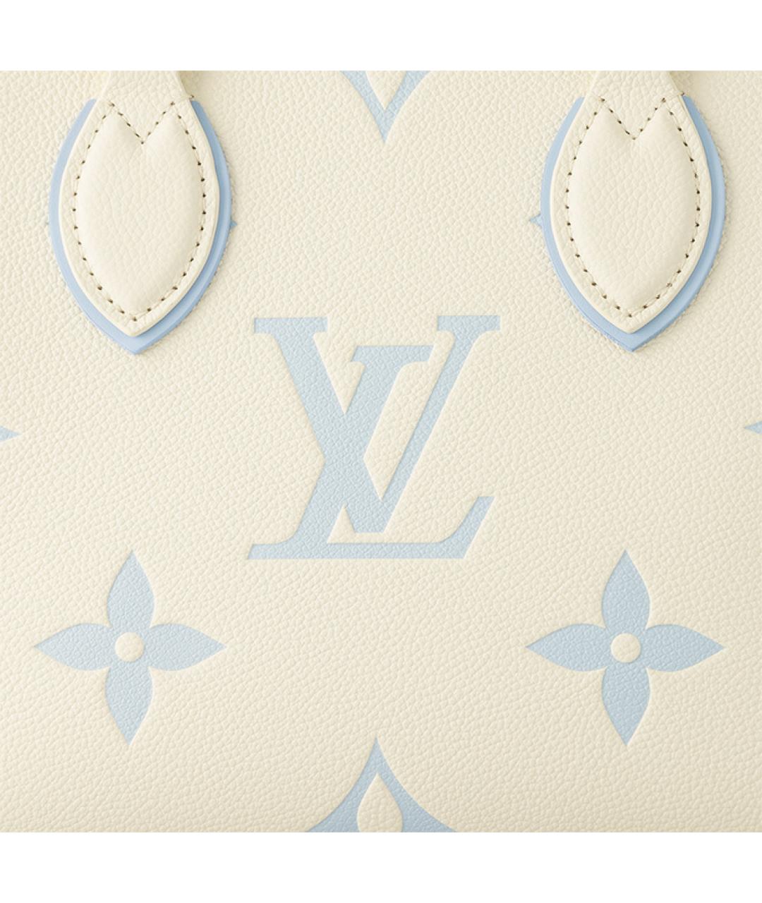 LOUIS VUITTON Бежевая кожаная сумка тоут, фото 7