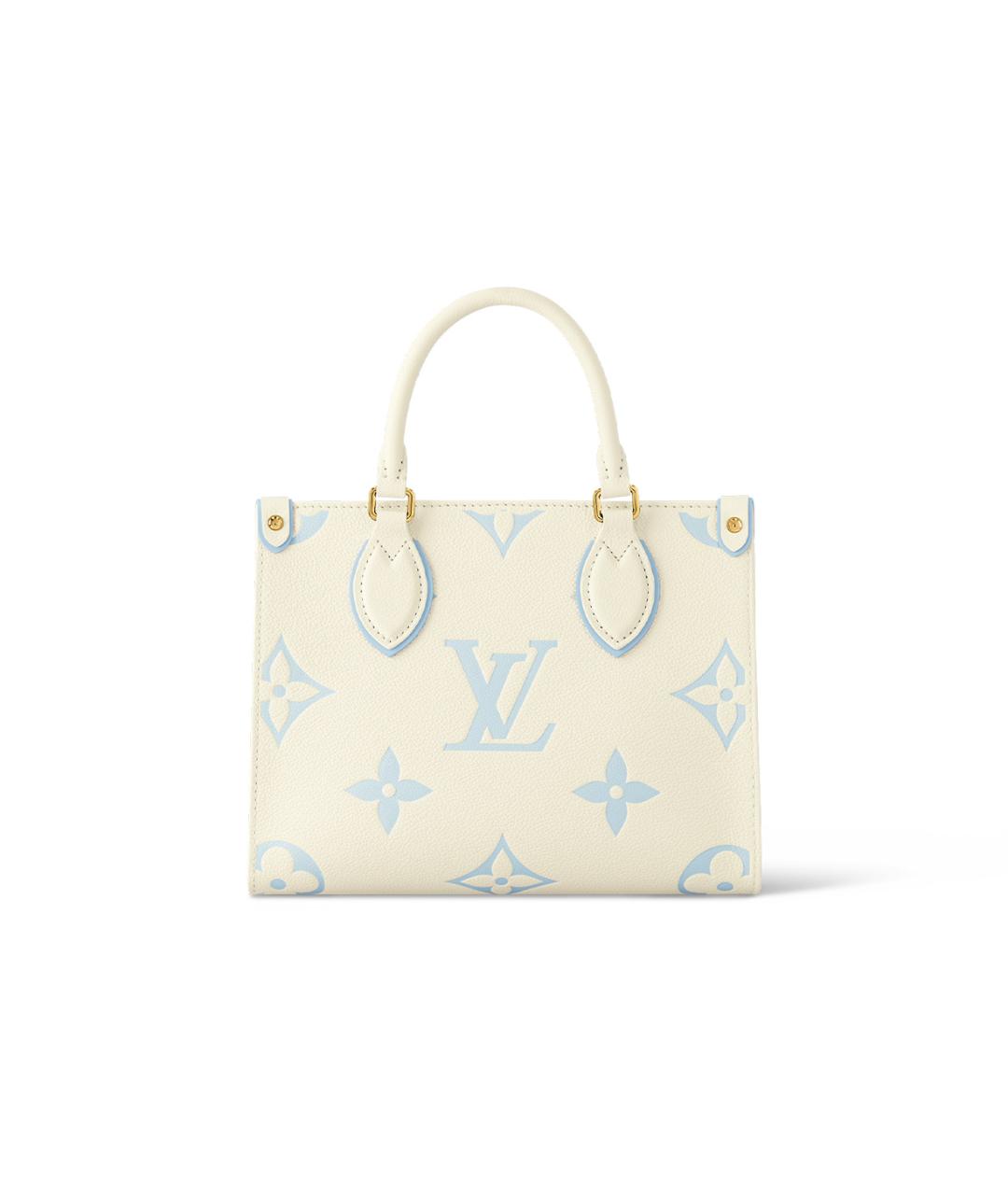 LOUIS VUITTON Бежевая кожаная сумка тоут, фото 3