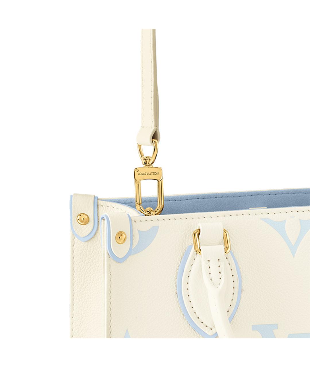 LOUIS VUITTON Бежевая кожаная сумка тоут, фото 6