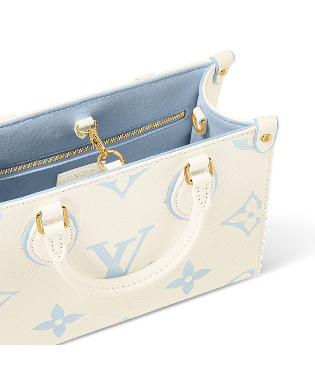 LOUIS VUITTON Бежевая кожаная сумка тоут, фото 5