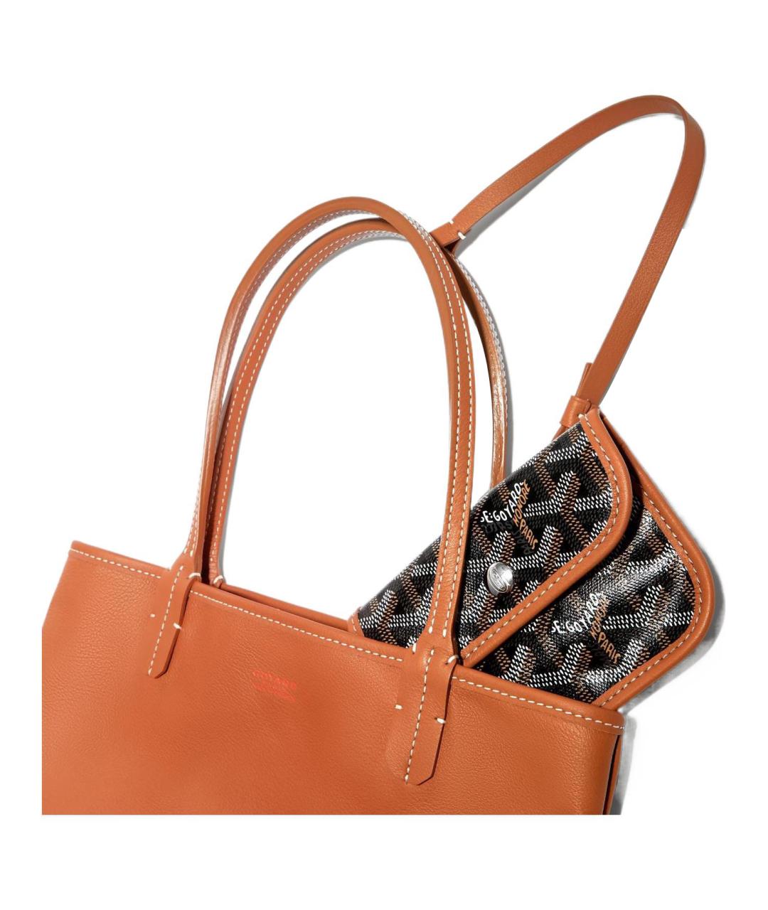 GOYARD Коричневая кожаная сумка через плечо, фото 3