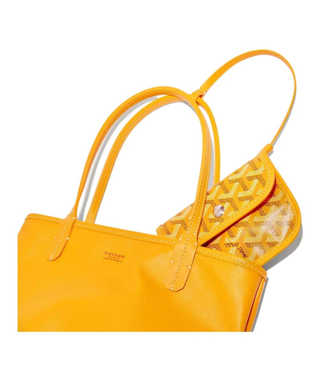 GOYARD Желтая кожаная сумка через плечо, фото 3