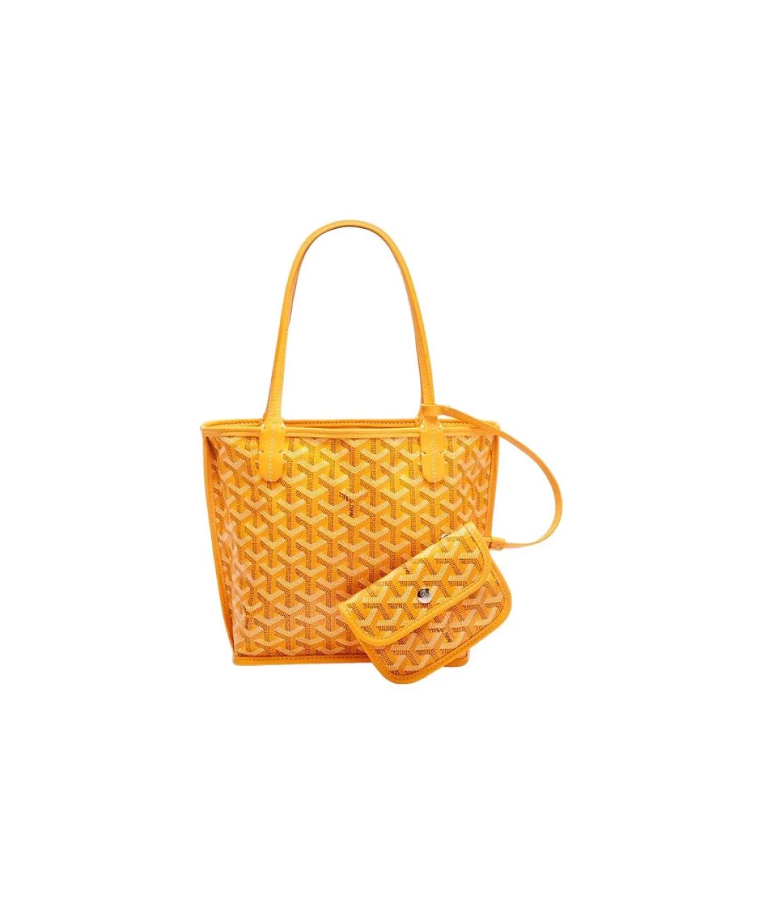 GOYARD Желтая кожаная сумка через плечо, фото 2