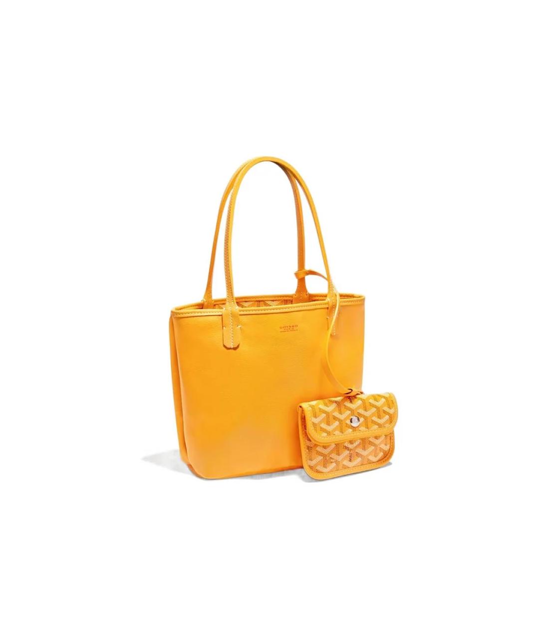 GOYARD Желтая кожаная сумка через плечо, фото 1
