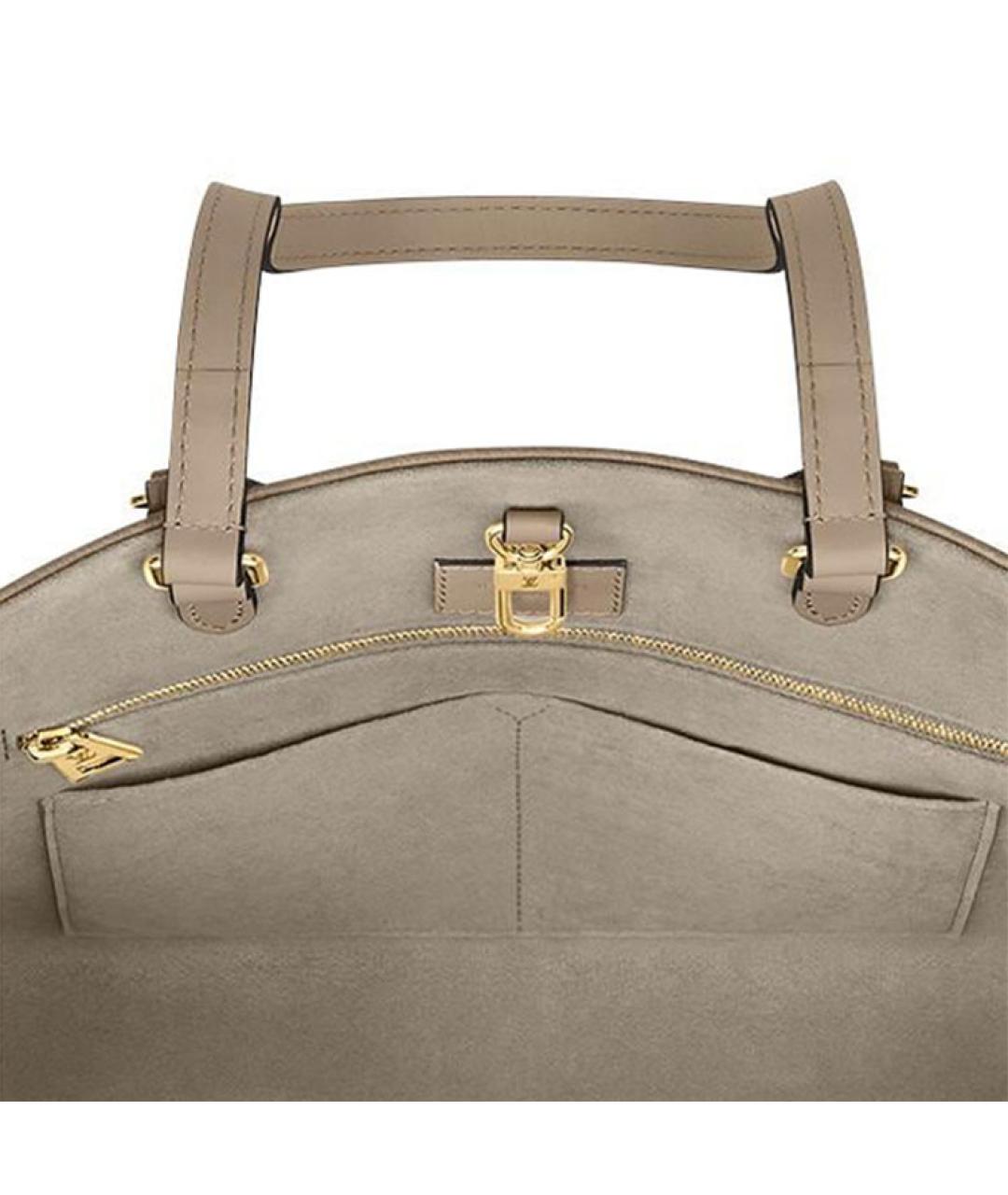 LOUIS VUITTON Бежевая кожаная сумка тоут, фото 5