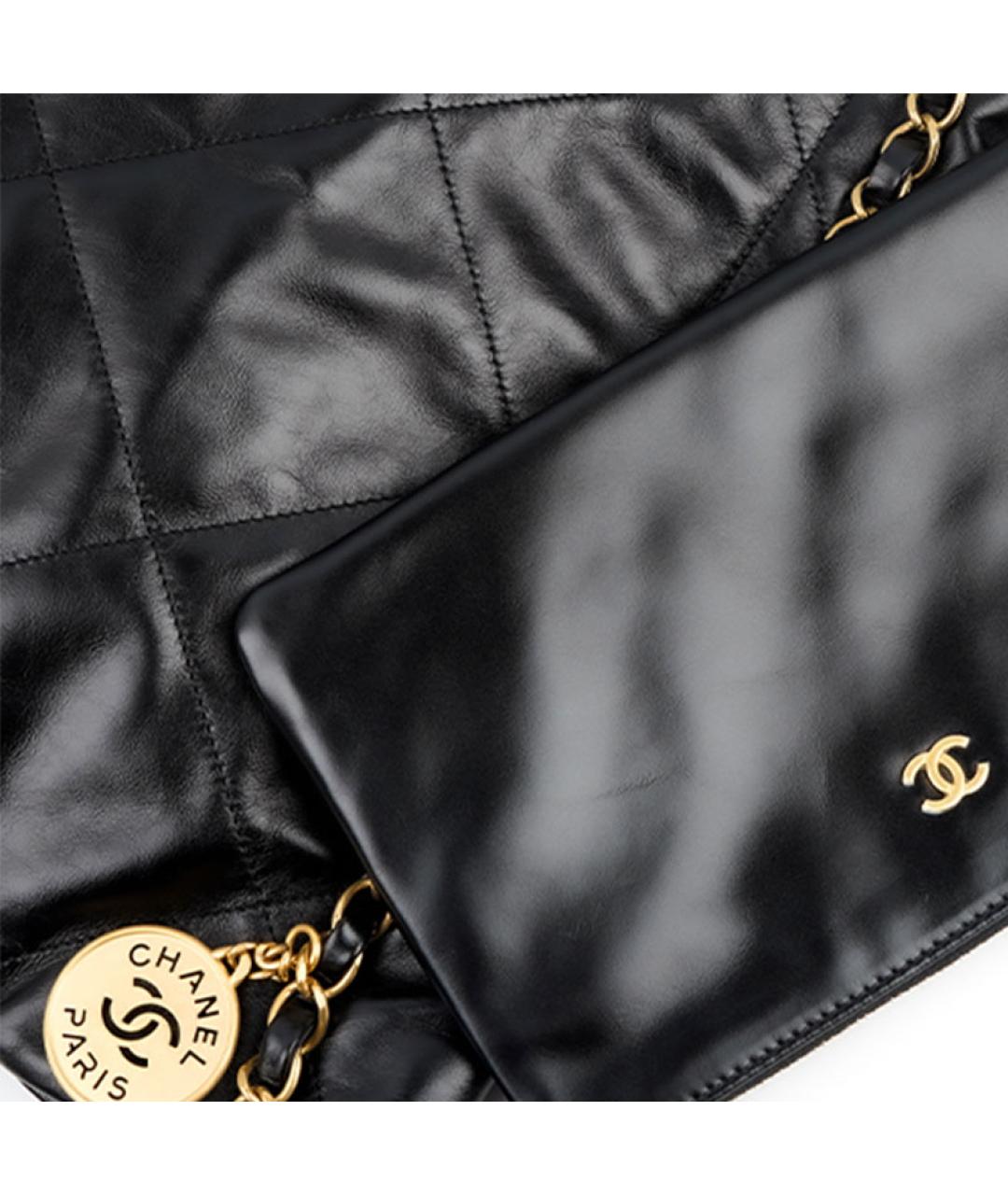 CHANEL Черная кожаная сумка через плечо, фото 4
