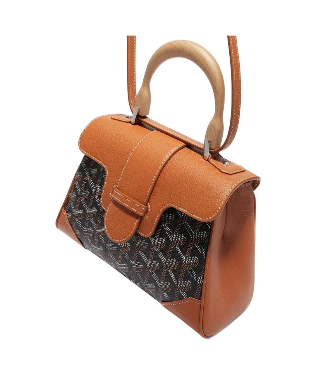 GOYARD Коричневая кожаная сумка через плечо, фото 5