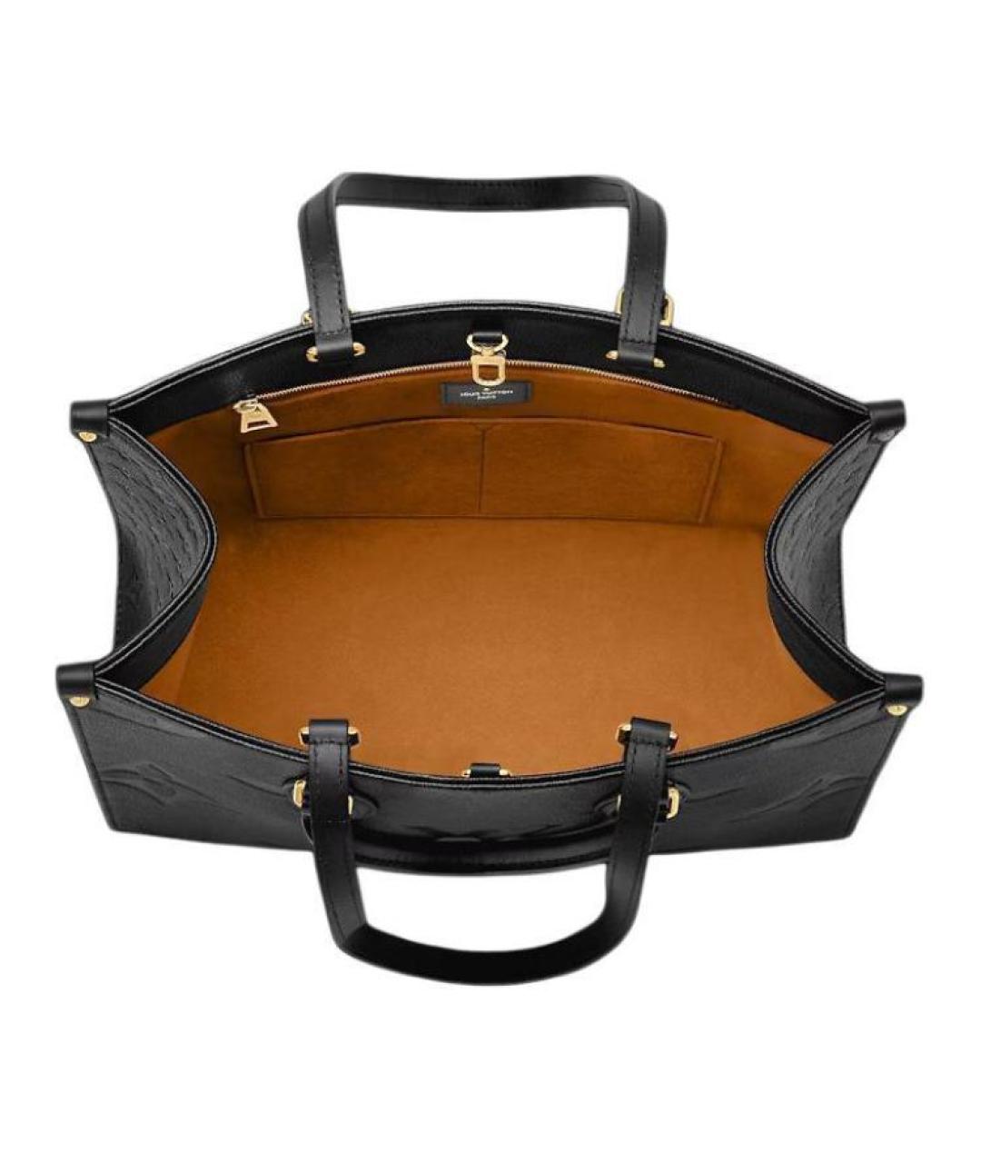 LOUIS VUITTON Черная кожаная сумка тоут, фото 2