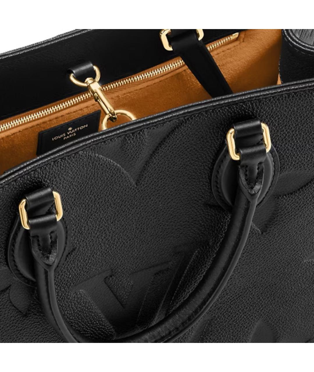 LOUIS VUITTON Черная кожаная сумка тоут, фото 4