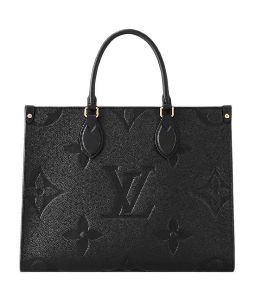 LOUIS VUITTON Черная кожаная сумка тоут, фото 1