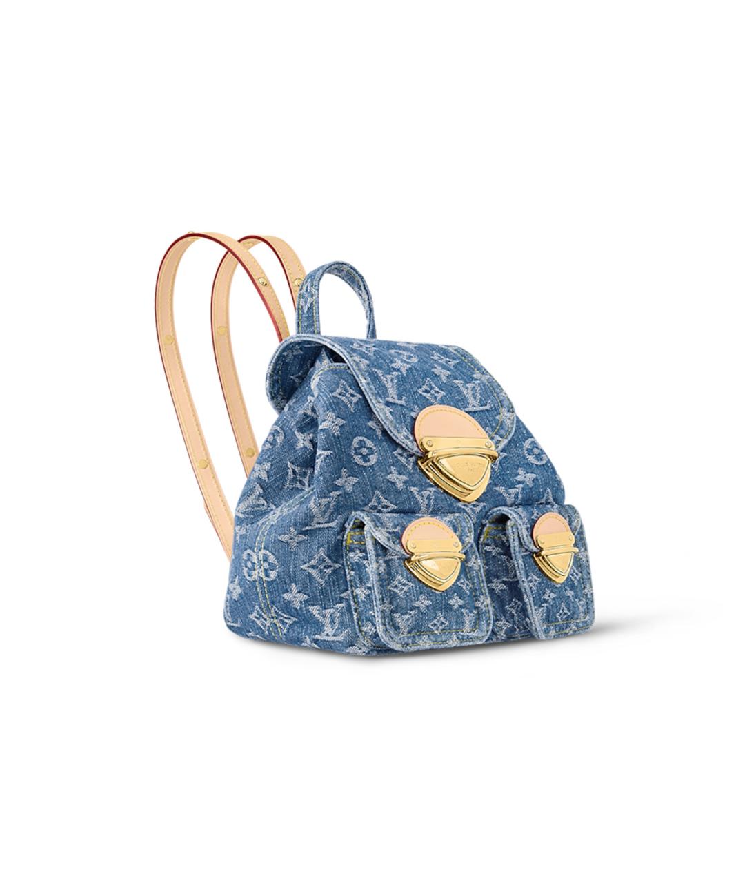 LOUIS VUITTON Голубой деним рюкзак, фото 2