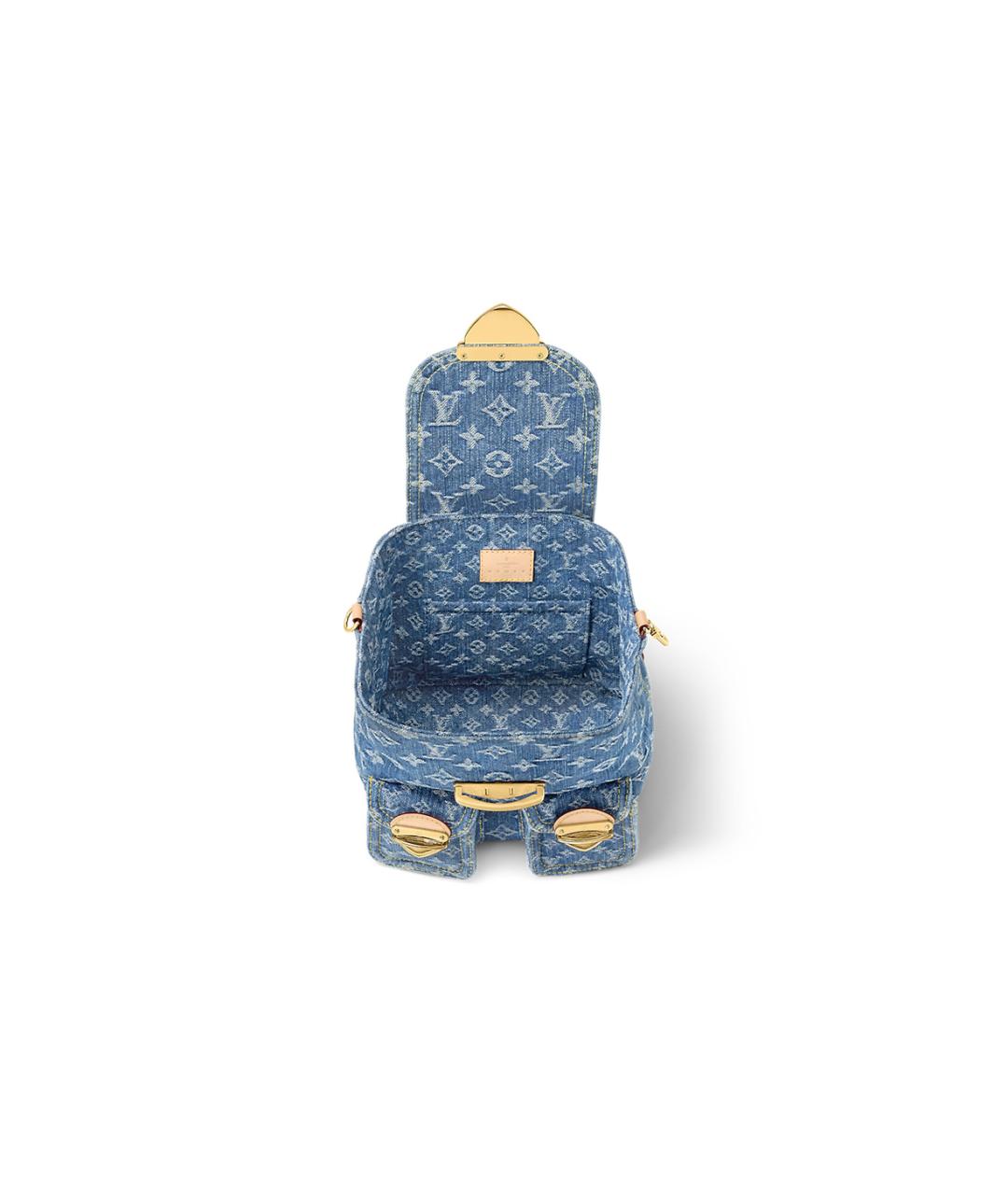 LOUIS VUITTON Голубой деним рюкзак, фото 4