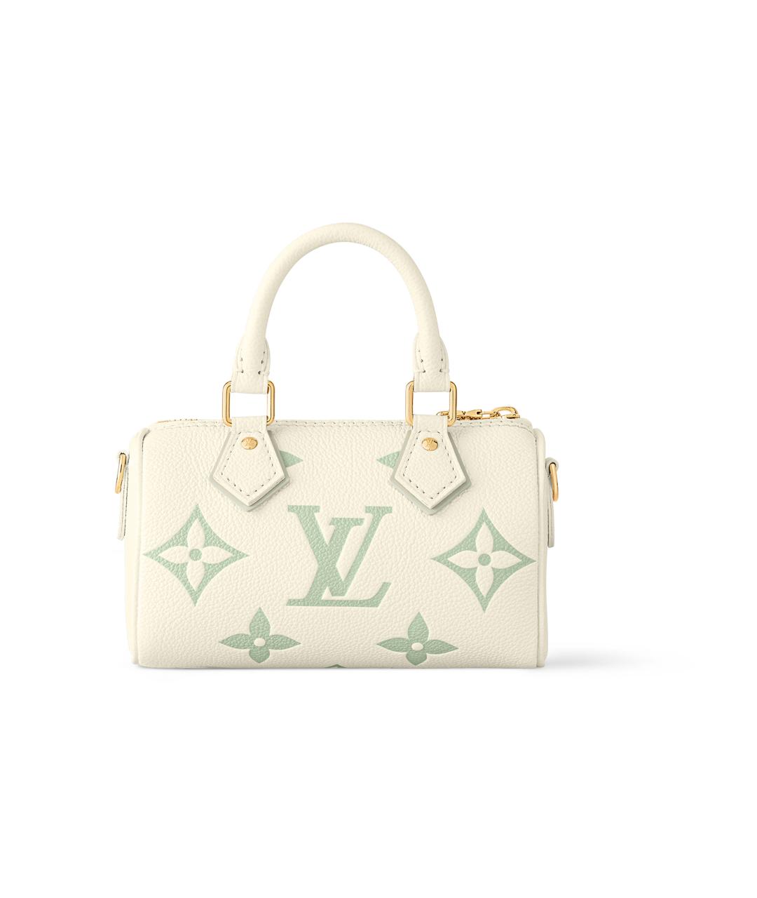 LOUIS VUITTON Бежевая кожаная сумка с короткими ручками, фото 3