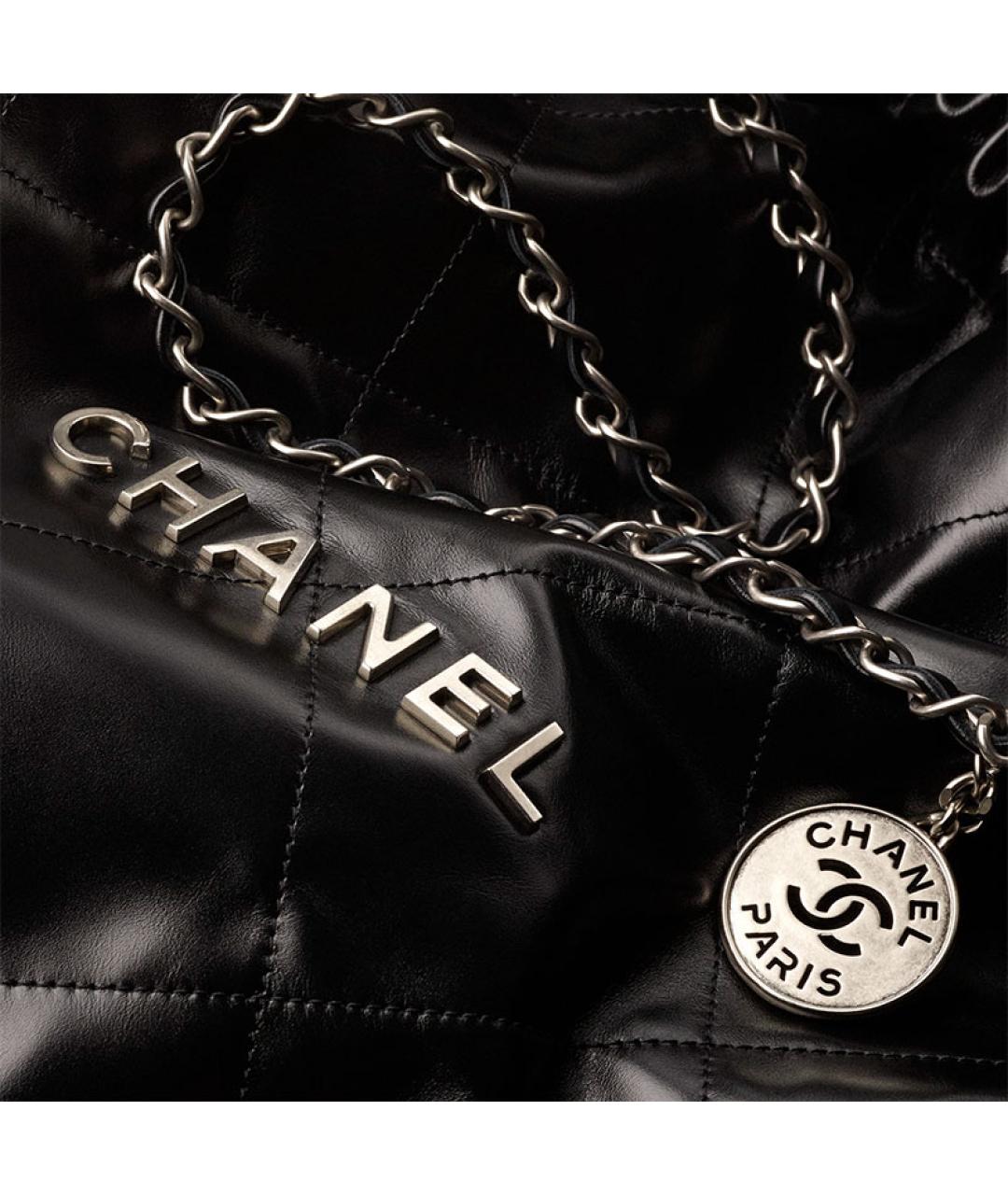 CHANEL Черная кожаная сумка через плечо, фото 5