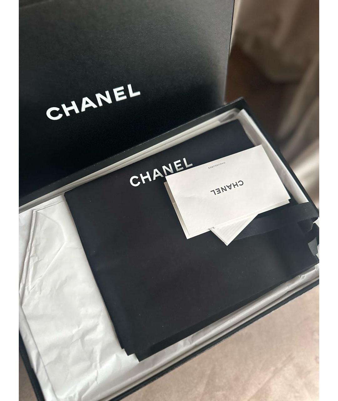 CHANEL Красные текстильные лодочки на низком каблуке, фото 7