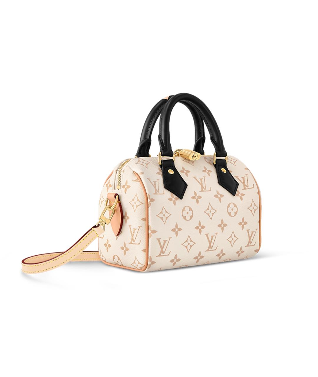 LOUIS VUITTON Бежевая кожаная сумка с короткими ручками, фото 2