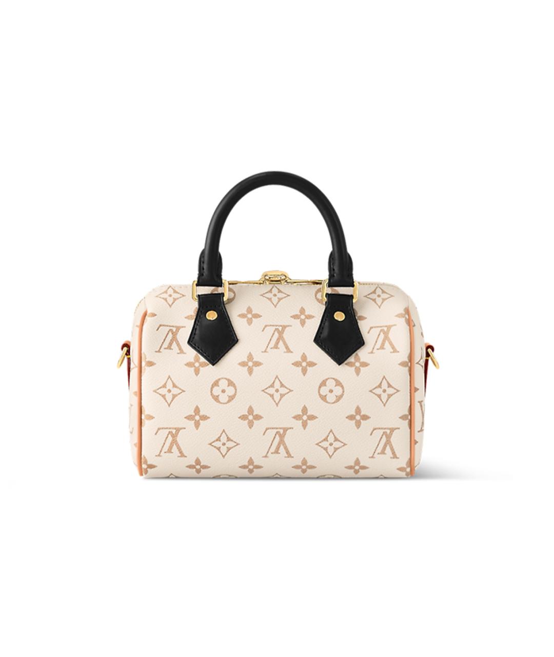 LOUIS VUITTON Бежевая кожаная сумка с короткими ручками, фото 3