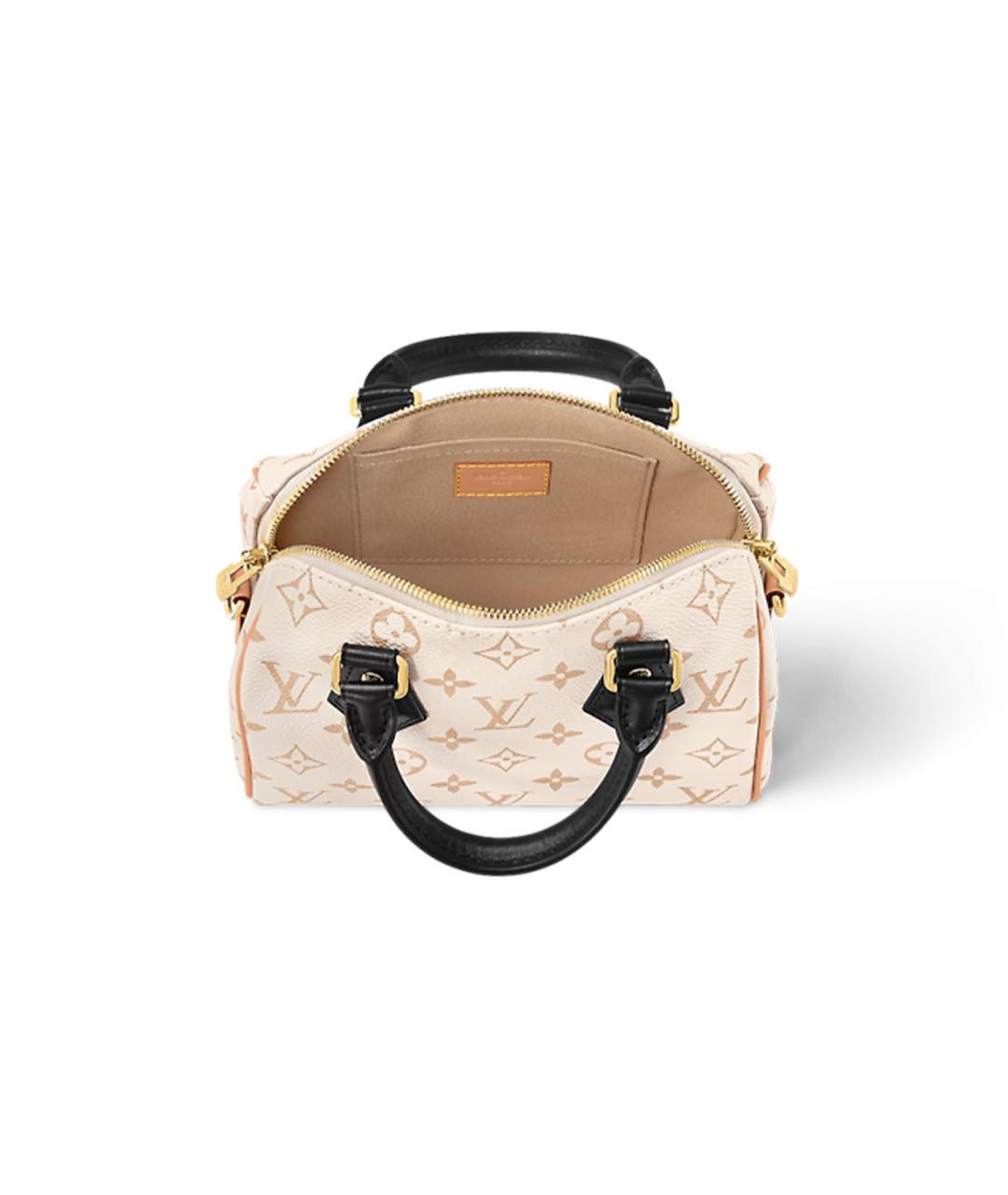 LOUIS VUITTON Бежевая кожаная сумка с короткими ручками, фото 4