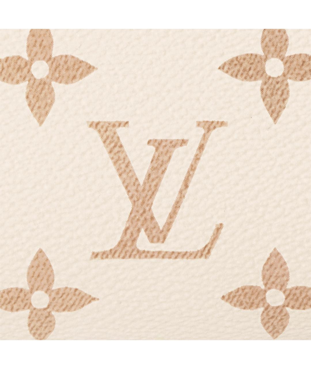 LOUIS VUITTON Бежевая кожаная сумка с короткими ручками, фото 6
