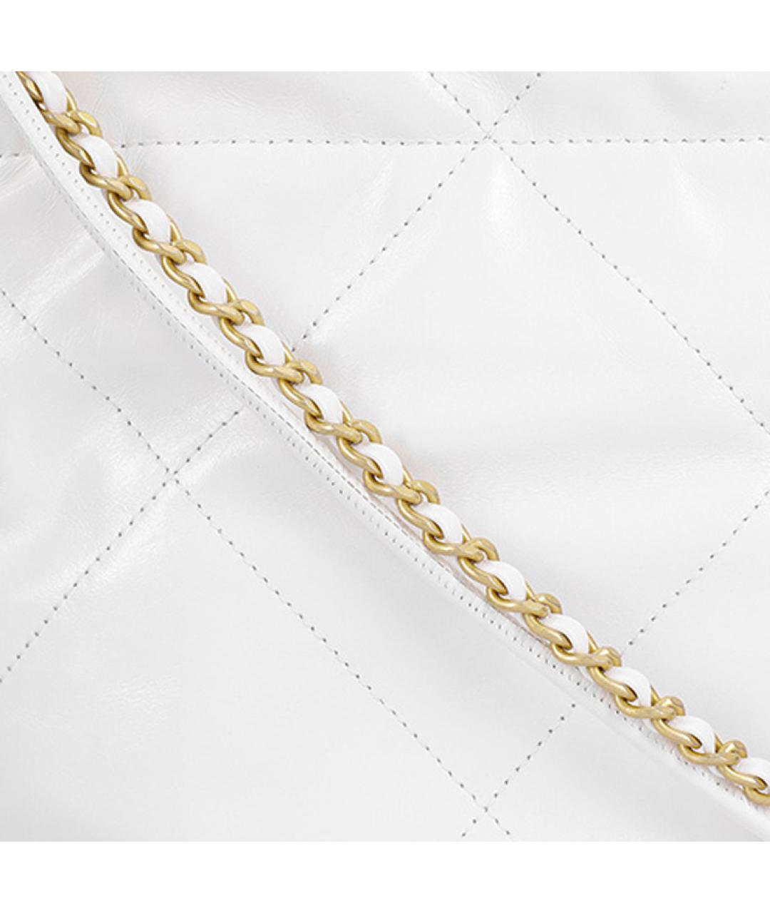 CHANEL Белая кожаная сумка через плечо, фото 6