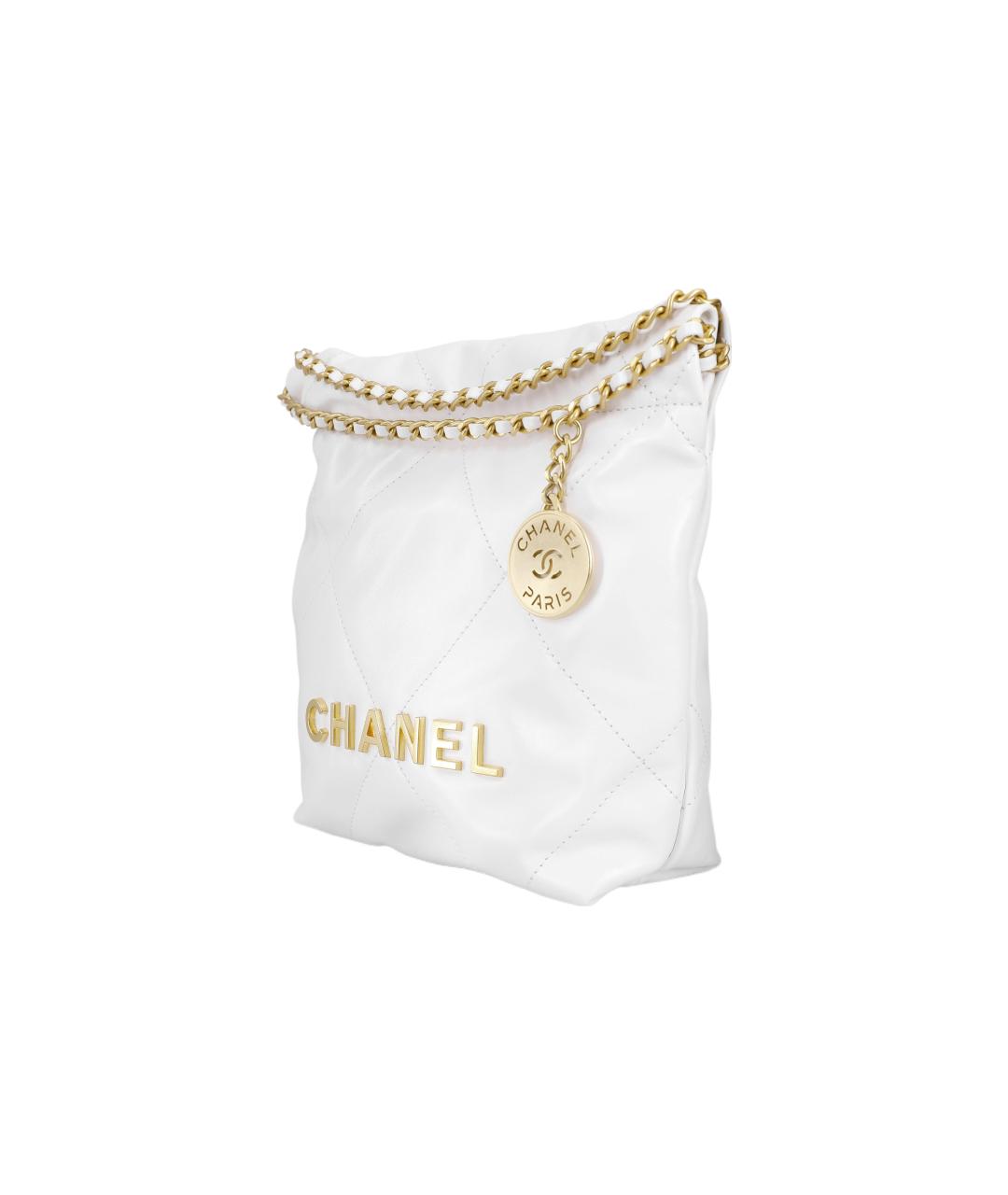 CHANEL Белая кожаная сумка через плечо, фото 2