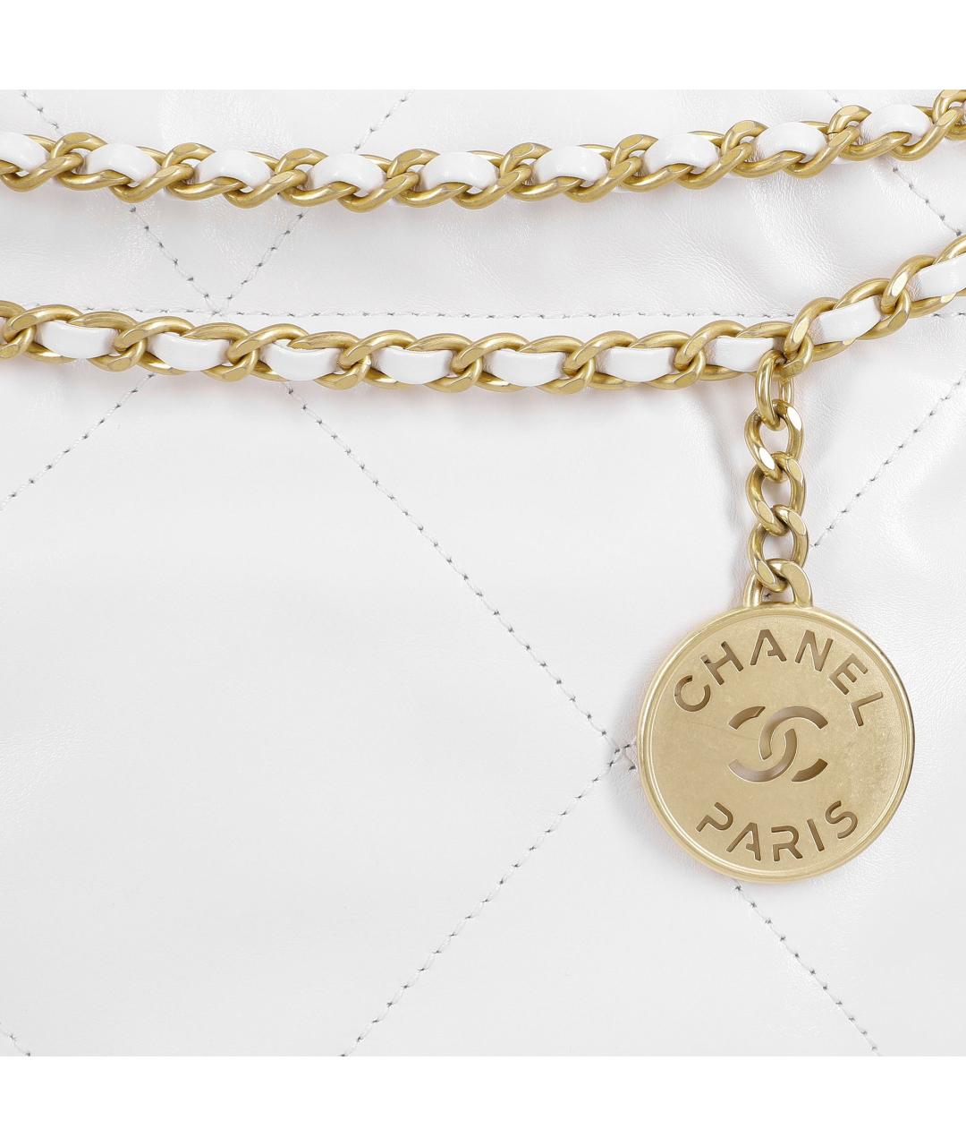 CHANEL Белая кожаная сумка через плечо, фото 8