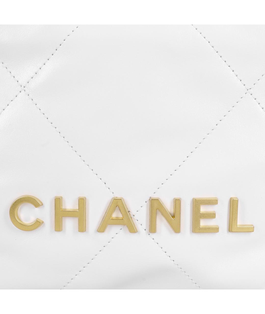 CHANEL Белая кожаная сумка через плечо, фото 4