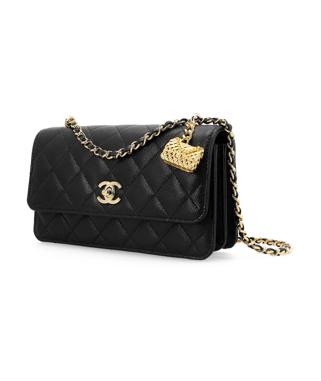 CHANEL Черная кожаная сумка через плечо, фото 2