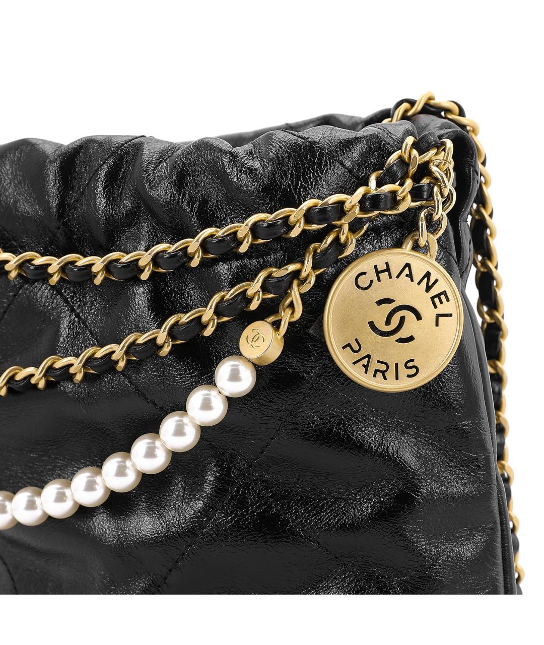 CHANEL Черная кожаная сумка через плечо, фото 4
