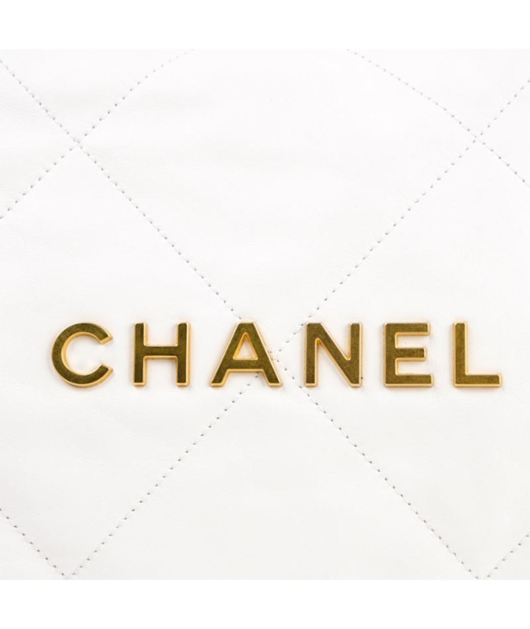 CHANEL Белая кожаная сумка через плечо, фото 4