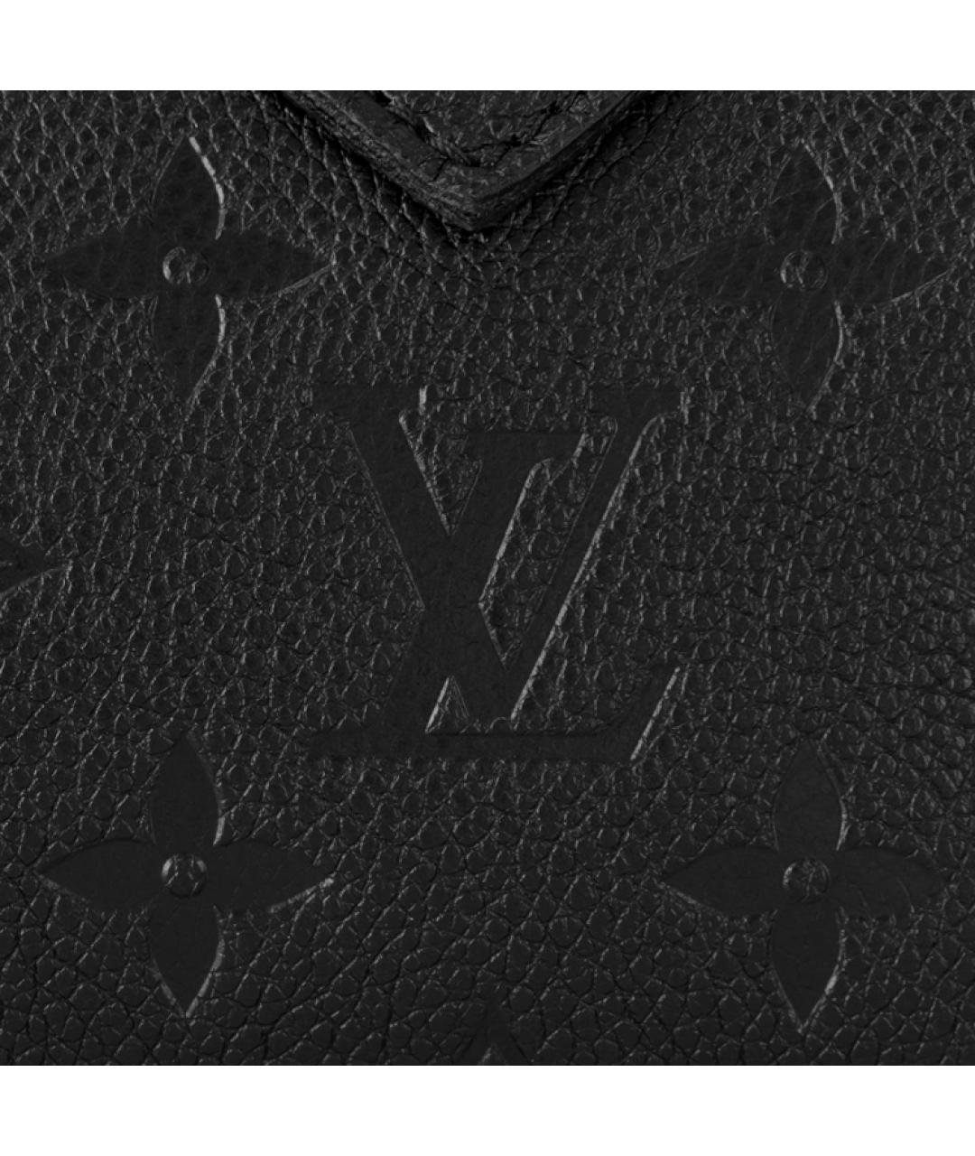 LOUIS VUITTON Черная кожаная сумка с короткими ручками, фото 6