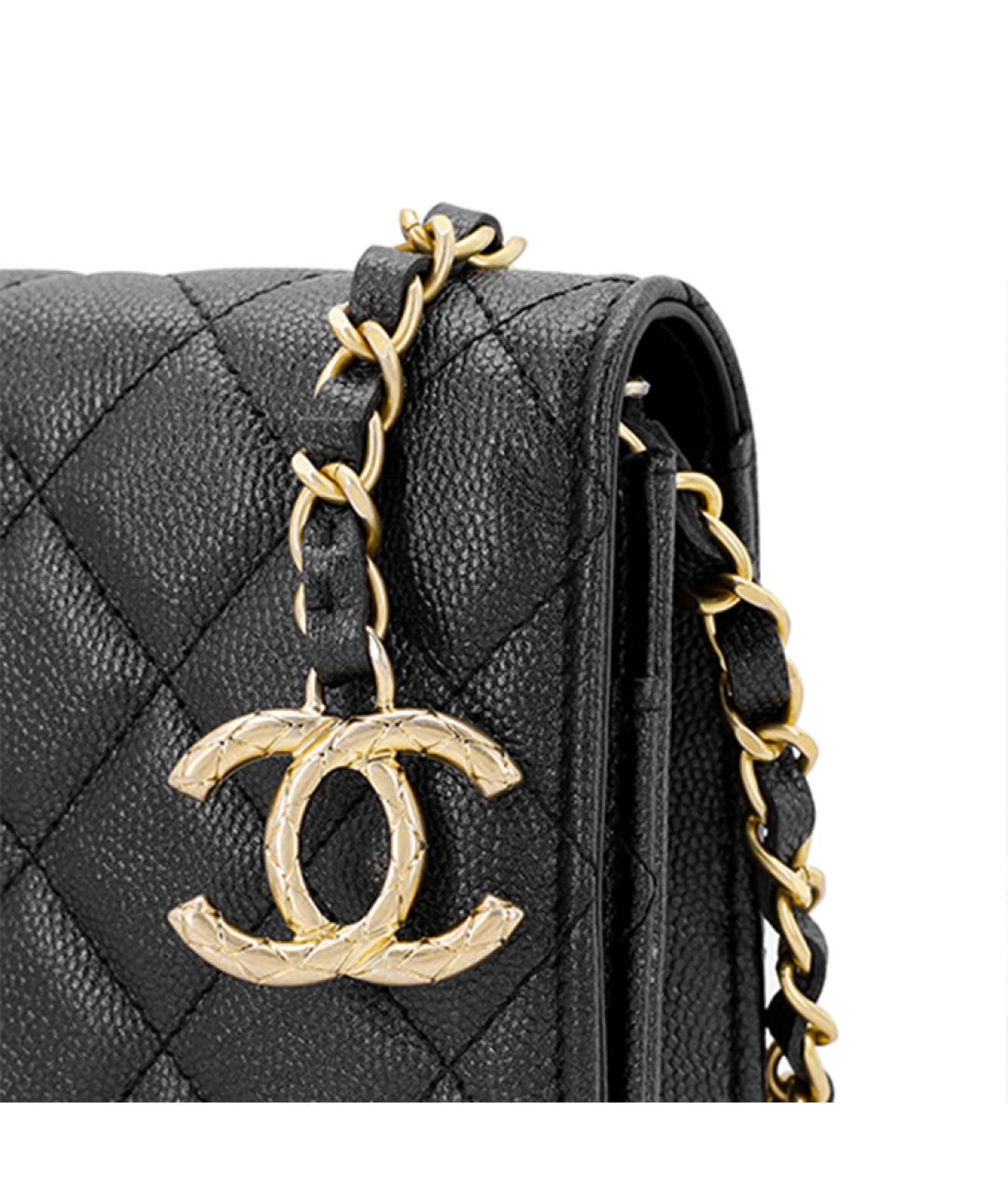 CHANEL Черная кожаная сумка через плечо, фото 4