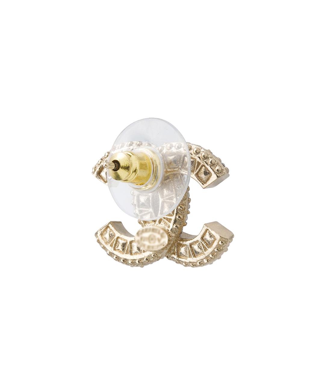 CHANEL Золотые латунные серьги, фото 3