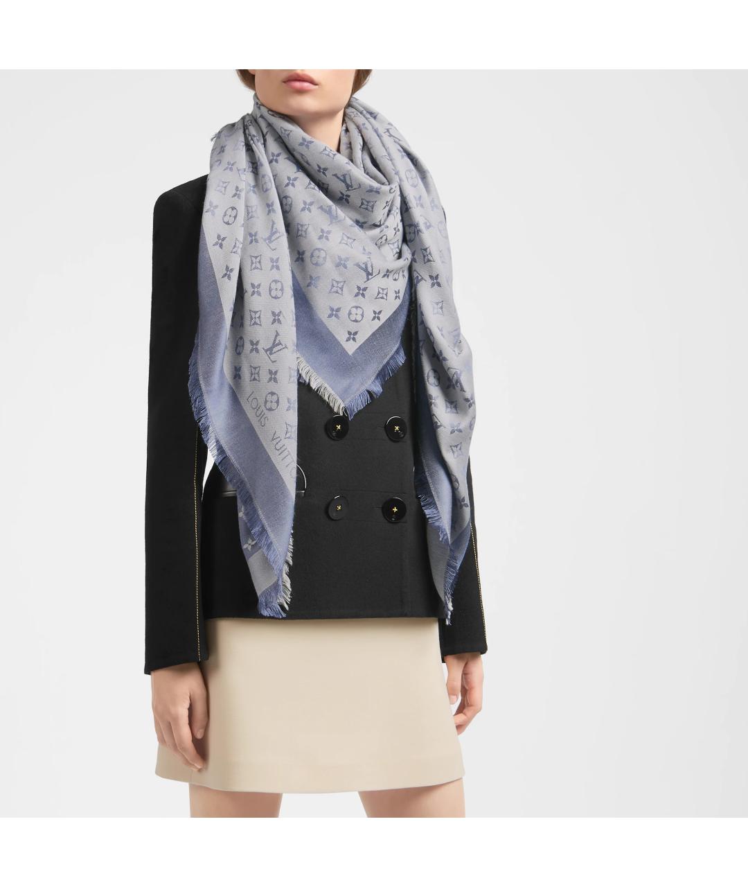 LOUIS VUITTON Голубой платок, фото 4