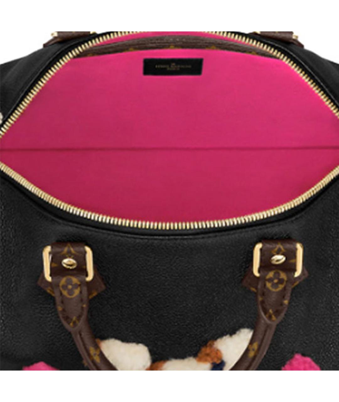 LOUIS VUITTON Черная кожаная сумка с короткими ручками, фото 5
