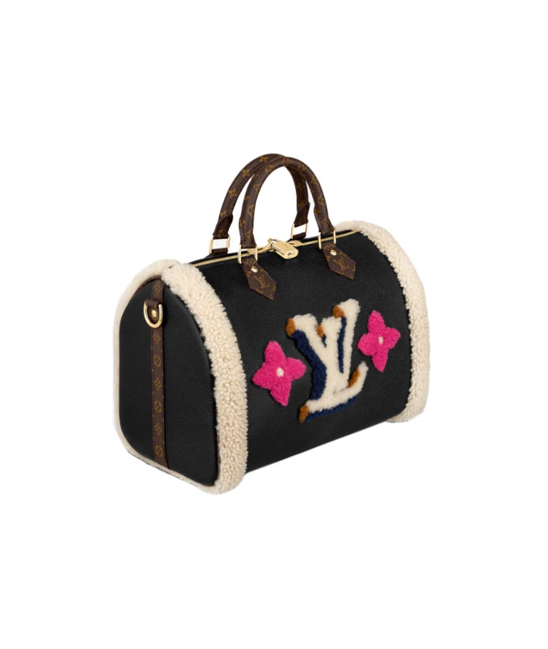 LOUIS VUITTON Черная кожаная сумка с короткими ручками, фото 2