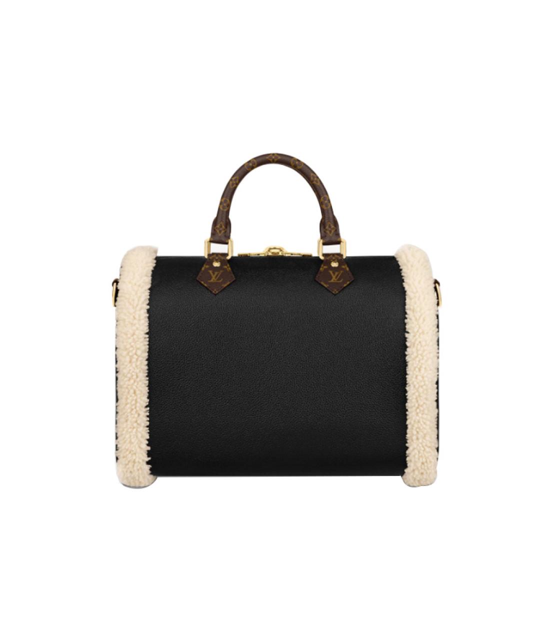 LOUIS VUITTON Черная кожаная сумка с короткими ручками, фото 4