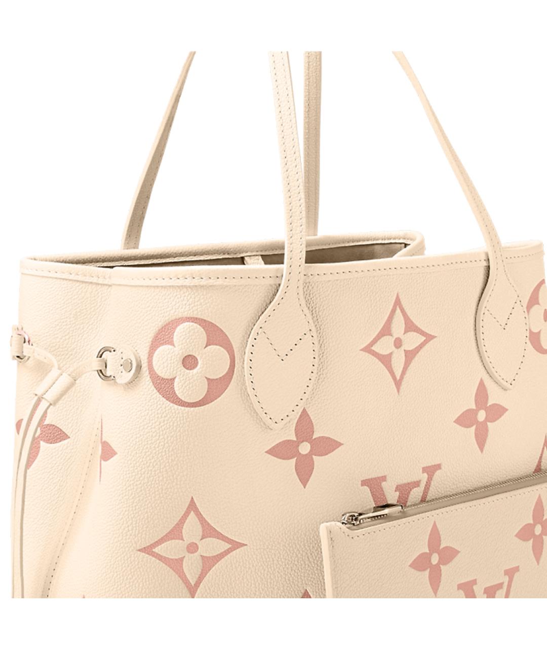 LOUIS VUITTON Бежевая кожаная сумка через плечо, фото 7