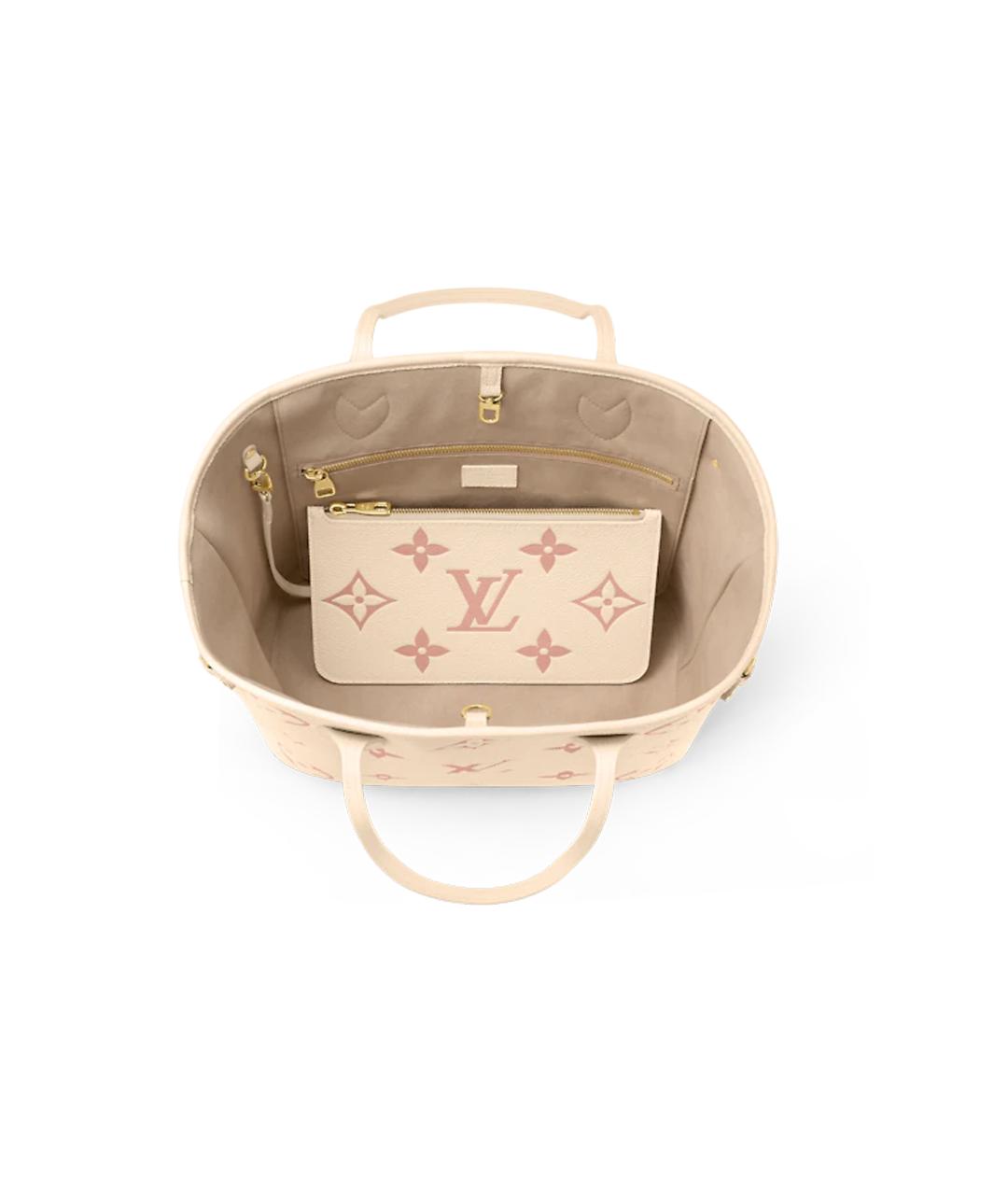 LOUIS VUITTON Бежевая кожаная сумка через плечо, фото 4
