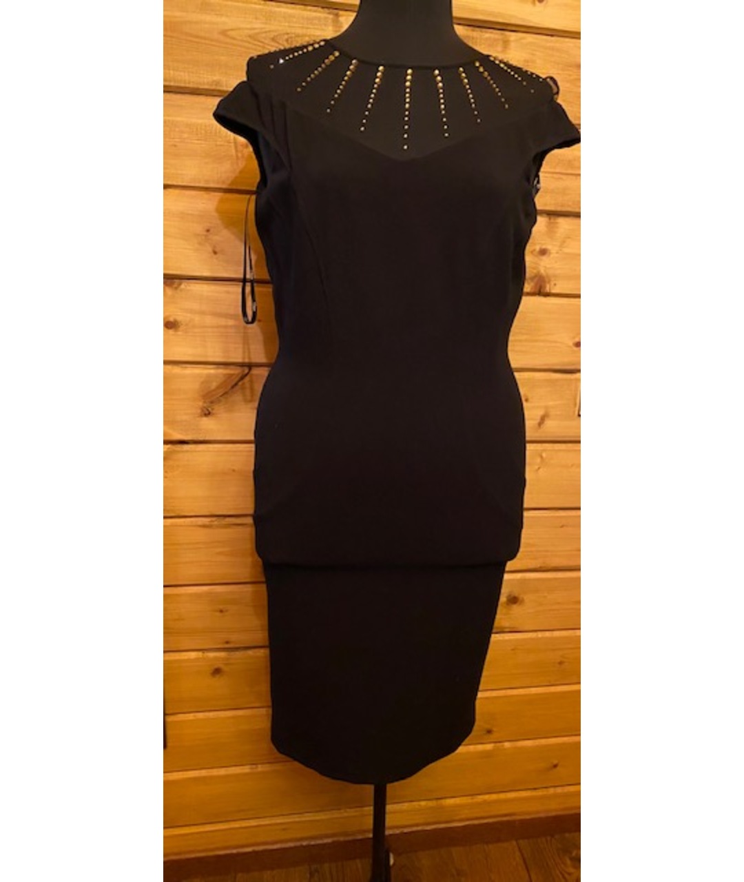 CLIPS Черное вискозное коктейльное платье, фото 7