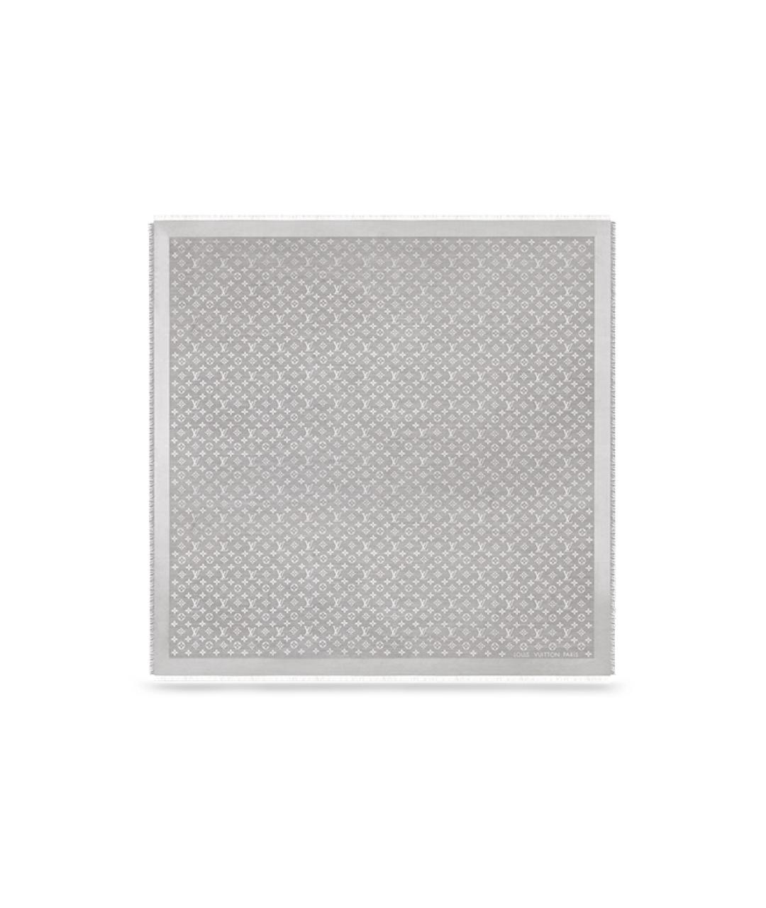 LOUIS VUITTON Серый платок, фото 3