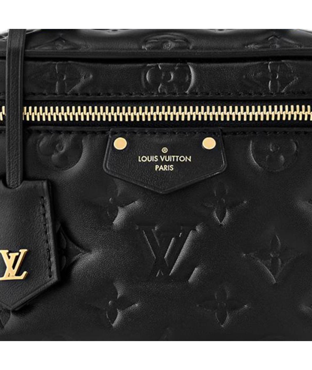 LOUIS VUITTON Черная кожаная сумка через плечо, фото 4
