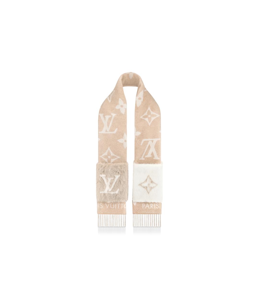 LOUIS VUITTON Бежевый шарф, фото 2