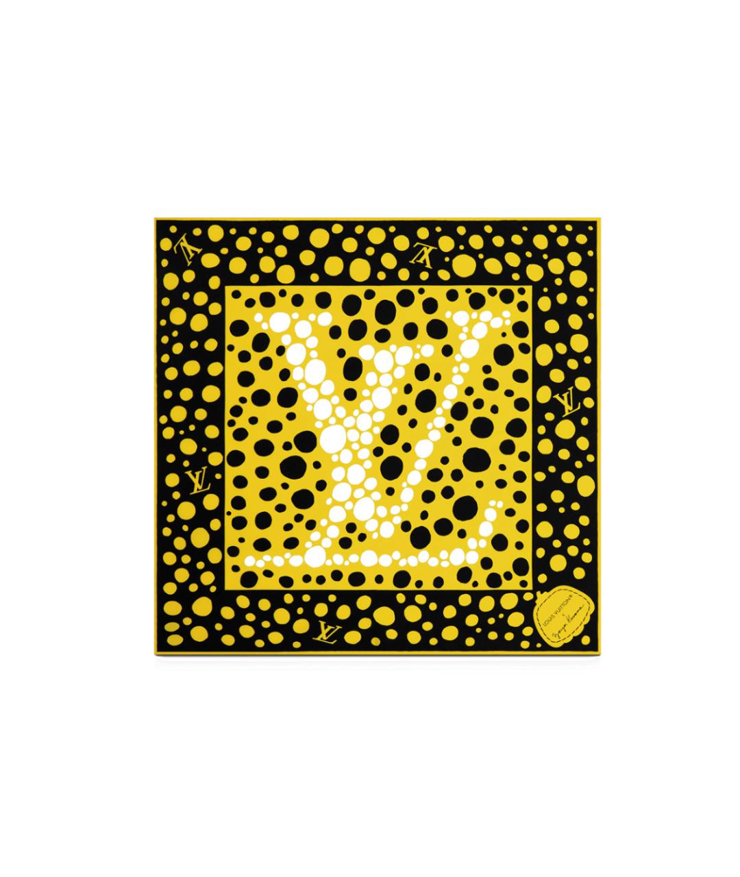 LOUIS VUITTON Желтый шелковый шарф, фото 2