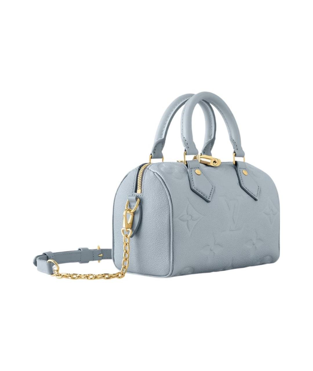 LOUIS VUITTON Голубая кожаная сумка с короткими ручками, фото 2