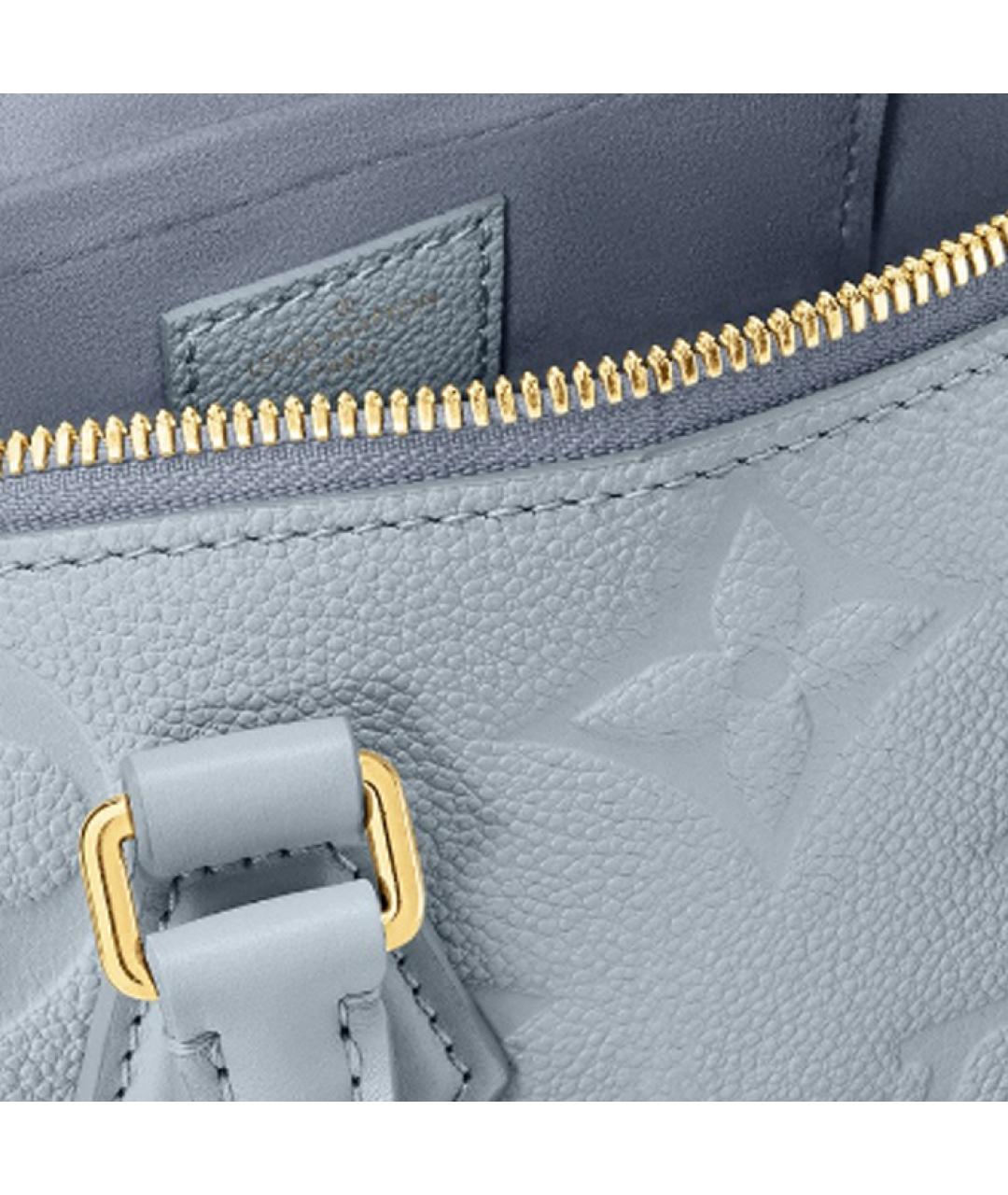 LOUIS VUITTON Голубая кожаная сумка с короткими ручками, фото 4